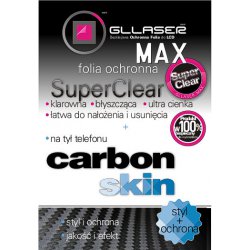 Folia Ochronna Gllaser MAX SuperClear + CARBON Skin do BlackBerry 8900